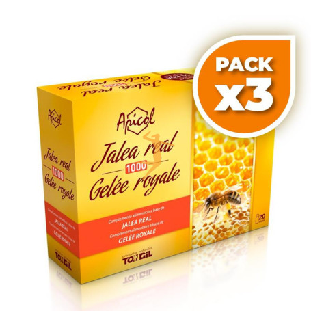 Pack 3x APICOL JALEA REAL 1000 20 VIALES TONGIL