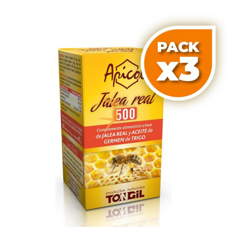Pack 3x APICOL JALEA REAL 500 60 PERLAS TONGIL