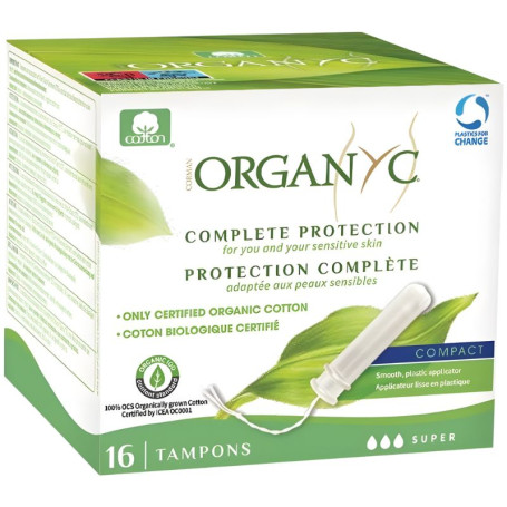 TAMPONES SUPER CON APLICADOR COMPACTO 16 UNIDADES ORGANYC