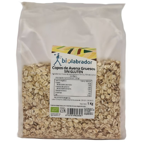 COPOS DE AVENA GRUESOS SIN GLUTEN 1KG BIOLABRADOR