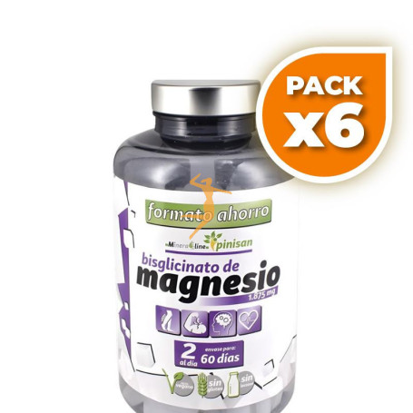 Pack 6x BISGLICINATO DE MAGNESIO 120 COMPRIMIDOS PINISAN