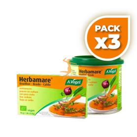 Pack 3x HERBAMARE CALDO VEGETAL BAJO EN SODIO 200Gr. A. VOGEL (BIOFORCE)