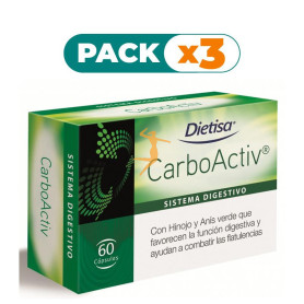 Pack 3x CARBOACTIV 60 CÁPSULAS DIETISA