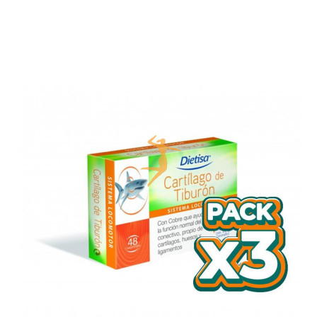 Pack 3x CARTÁLAGO DE TIBURÓN 48 COMPRIMIDOS DIETISA