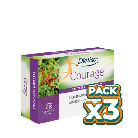 Pack 3x COURAGE 48 COMPRIMIDOS DIETISA