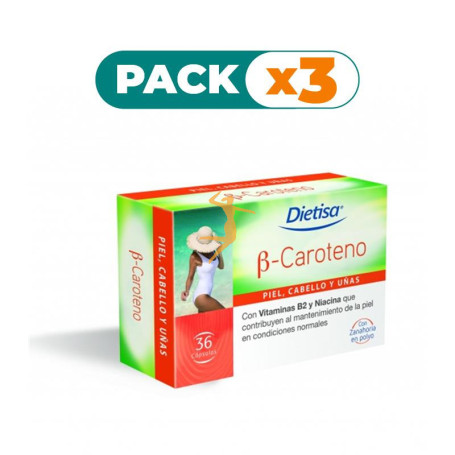 Pack 3x B-CAROTENO 36 CÁPSULAS DIETISA