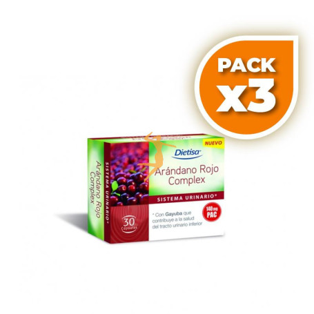 Pack 3x ARÁNDANO ROJO COMPLEX 30 CÁPSULAS DIETISA