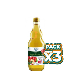 Pack 3x VINAGRE DE MANZANA 750Ml. DIETISA