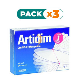 Pack 3x ARTIDIM UC-II 30 CAPSULAS 490Mg. DIMEFAR