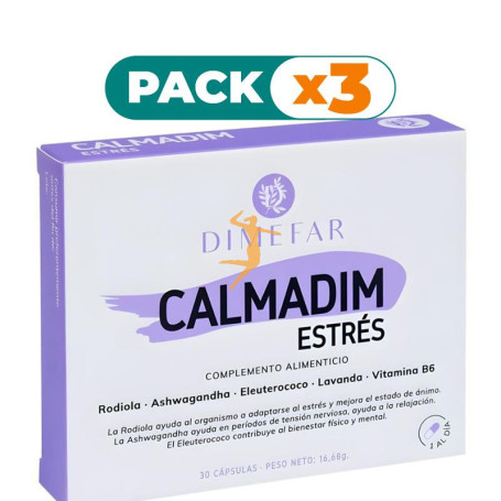 Pack 3x CALMADIM ESTRÉS 30 CÁPSULAS DIMEFAR