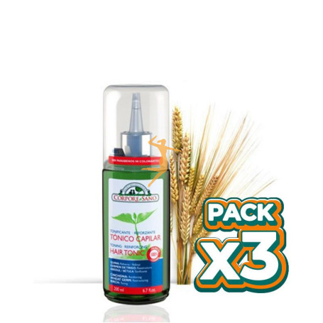 Pack 3x TÓNICO CAPILAR REFORZANTE 200Ml. CORPORE SANO