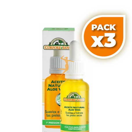 Pack 3x ACEITE NATURAL DE ALOE VERA 30Ml. CORPORE SANO