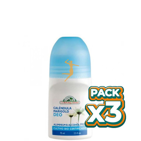 Pack 3x DESODORANTE CALÉNDULA 75Ml. CORPORE SANO