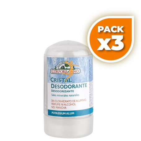 Pack 3x DESODORANTE MINERAL 80Gr. CORPORE SANO