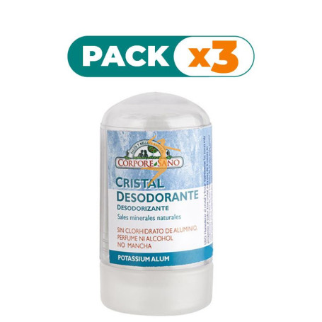 Pack 3x DESODORANTE MINERAL 60Gr. CORPORE SANO