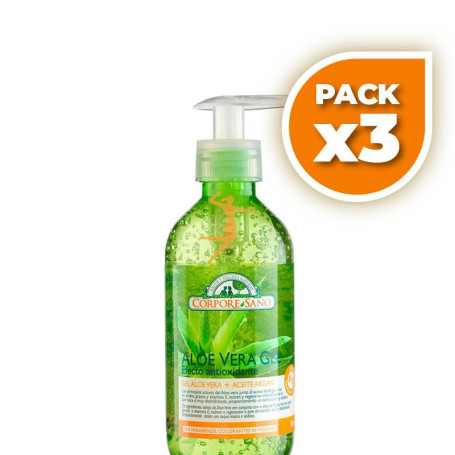 Pack 3x GEL ALOE VERA + ARGÁN 300Ml. CORPORE SANO
