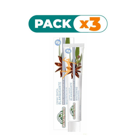 Pack 3x CREMA DENTAL BLANQUEANTE 75Ml. CORPORE SANO