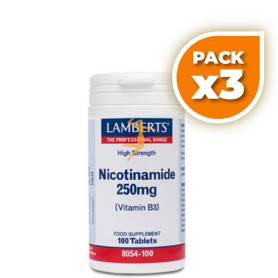 Pack 3x NICOTINAMIDA 250Mg. (VITAMINA B3) LAMBERTS