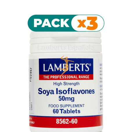 Pack 3x ISOFLAVONAS DE SOJA 50Mg. LAMBERTS
