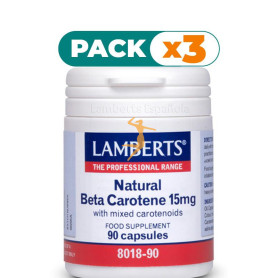 Pack 3x BETA CAROTENO NATURAL 15Mg. LAMBERTS