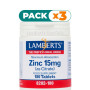Pack 3x ZINC 15Mg. (COMO CITRATO) LAMBERTS