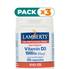 Pack 3x VITAMINA D 1000 IU 120TAB LAMBERTS