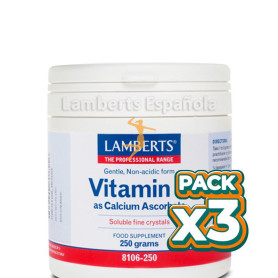 Pack 3x ASCORBATO DE CALCIO 250Gr. LAMBERTS
