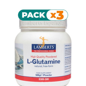 Pack 3x L-GLUTAMINA 500Gr. LAMBERTS