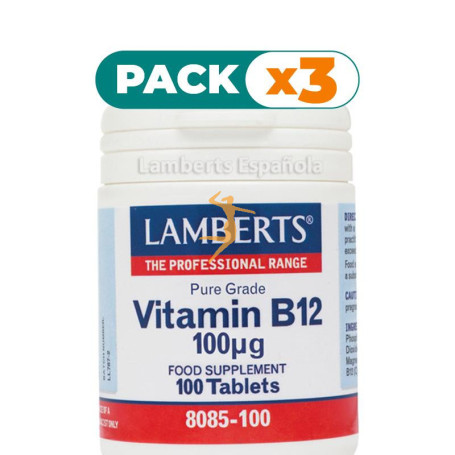 Pack 3x VITAMINA B12 100µg. LAMBERTS