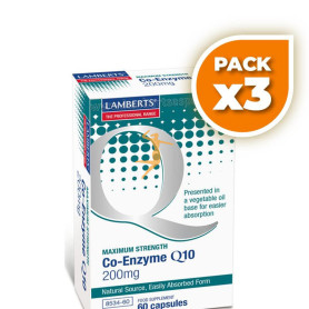 Pack 3x COENZIMA Q10 200 MG 60 CAPSULAS LAMBERTS