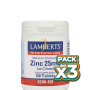 Pack 3x ZINC 25Mg. 120 TABLETAS LAMBERTS