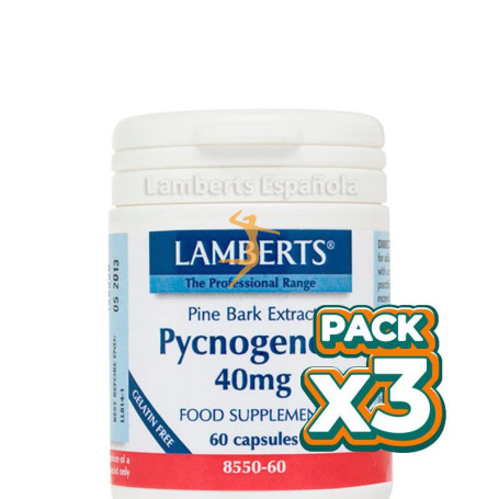 Pack 3x PYCNOGENOL 40Mg. LAMBERTS