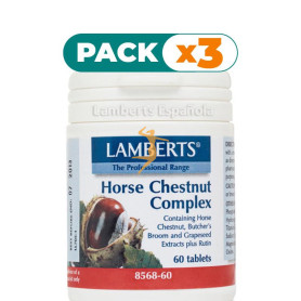 Pack 3x COMPLEJO CASTAÑO DE INDIAS 60 CAP LAMBERTS