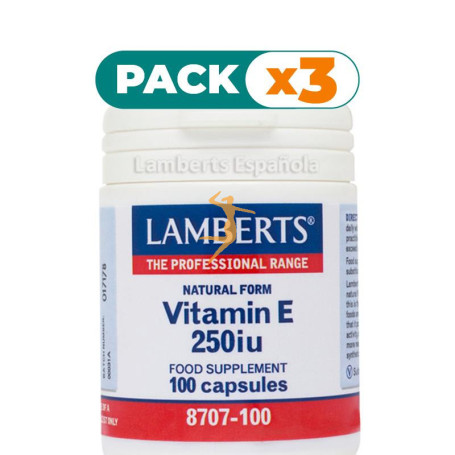 Pack 3x VITAMINA E NATURAL 250UI LAMBERTS