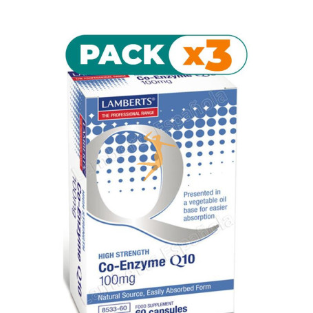 Pack 3x CO Q10 100Mg. 60 CÁPSULAS LAMBERTS