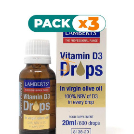 Pack 3x VITAMINA D3 20Ml. LAMBERTS