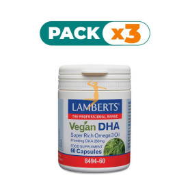 Pack 3x VEGAN DHA 250Mg. 60 CAPSULAS LAMBERTS