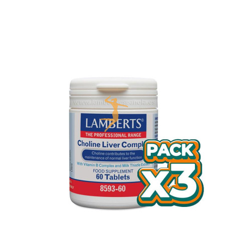 Pack 3x CHOLINE LIVER COMPLEX 60 TABLETAS LAMBERTS