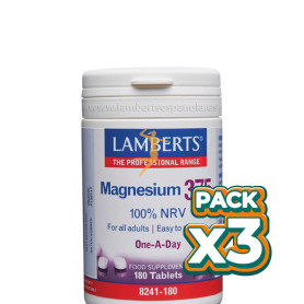 Pack 3x MAGNESIO 375 180 TABLETAS LAMBERTS