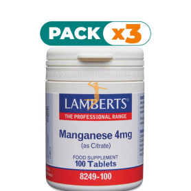 Pack 3x MANGANESO 100 TABLETAS LAMBERTS