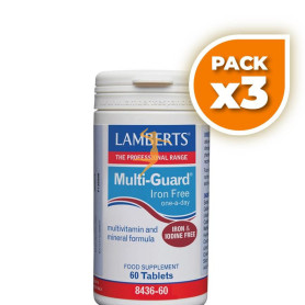 Pack 3x MULTI-GUARD IRON FREE 60 TABLETAS LAMBERTS