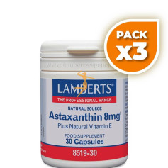Pack 3x ASTAXANTINA CON VITAMINA E 30 CAPSULAS LAMBERTS