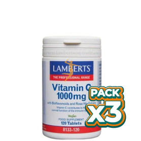 Pack 3x VITAMINA C 1000Mg BIOFLAVONOIDES 120 TABLETAS LAMBERTS