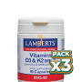 Pack 3x VITAMINAS D3 2000UI Y K2 90MCG 90 CÁPSULAS LAMBERTS
