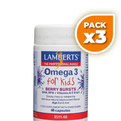 Pack 3x OMEGA 3 PARA NIÑOS CON DHA 100MG/EPA 14MG 60 CÁPSULAS LAMBERTS