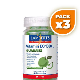 Pack 3x VITAMINA D3 1000UI 60 GOMINOLAS AMBERTS