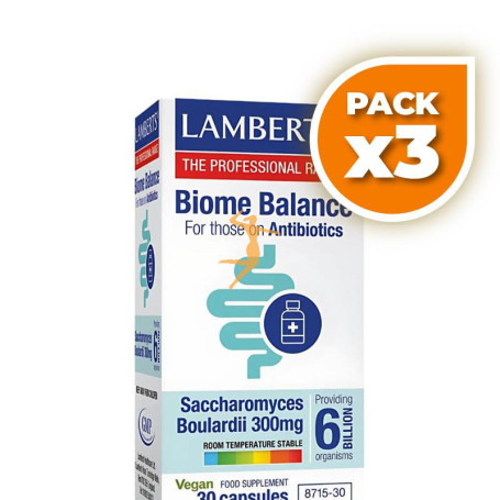 Pack 3x BIOME BALANCE ANTIBIOTICS (ANTIBIOTICOS) 30 CÁPSULAS LAMBERTS