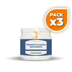 Pack 3x VITAMINA C EN POLVO (ASCORBATOS) 250Gr. BONUSAN