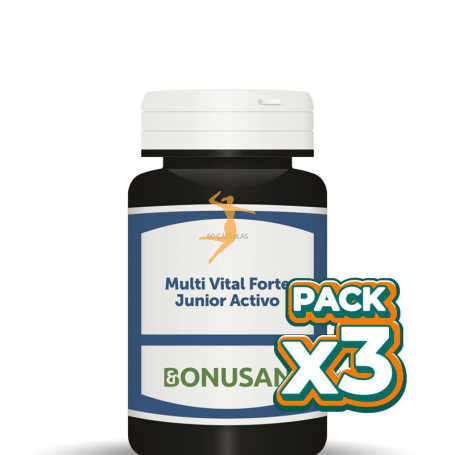 Pack 3x MULTI VITAL FORTE JUNIOR ACTIVO 60 CÁPSULAS BONUSAN