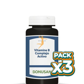Pack 3x VITAMINA B COMPLEJO ACTIVO 60 CÁPSULAS VEGETALES BONUSAN